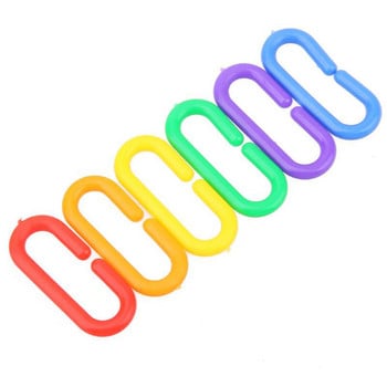 100 бр Parrot C-clip Toy Plastic C-link Hook Chain Toys for African Grey Conure Cockatiel Colorful Parrot Hook Link Bird Toys