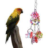 Animale de companie Cușcă pentru papagali Jucării agățate pentru pasăre Jucării de mestecat Oglindă cu clopoțel pentru papagal