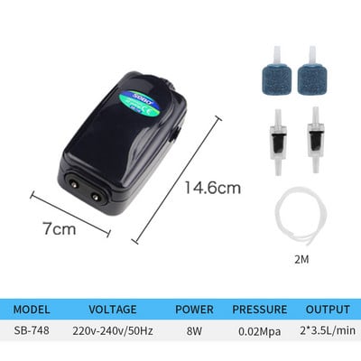 220VFish Tank skābekļa paaugstināšanas sūkņa izslēgšanas mašīna maza skābekļa ražošanas iekārta zivju audzēšanai akvārija gaisa sūknis 8W 12W
