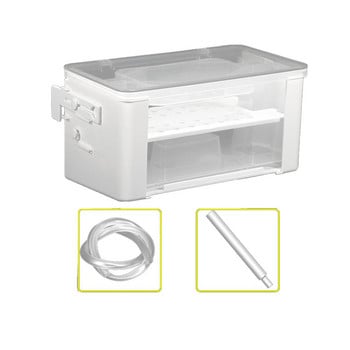 Аквариум Fishbowl Water Curtain Filter Box 3-in-1 Level Upper Filter Trickle Box Fish Tank Пречиствател за циркулация на водата Филтър