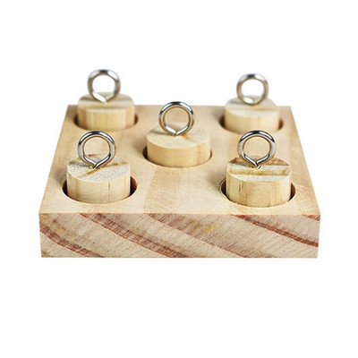 Păsări Papagal Platformă din lemn Inele din plastic Antrenament pentru inteligență Puzzle de mestecat Bloc de jucărie Cadouri educaționale pentru animale de companie