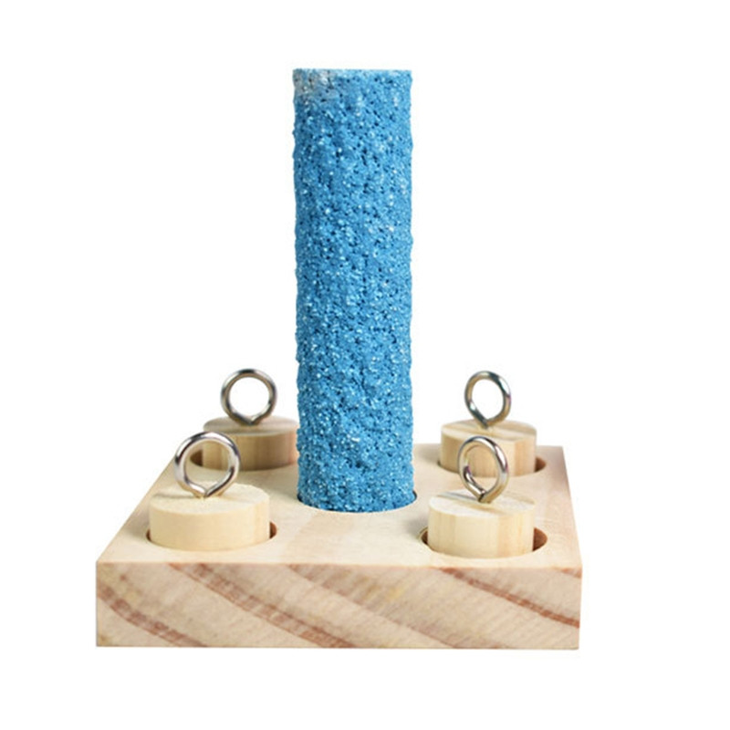 Păsări Papagal Platformă din lemn Inele din plastic Antrenament pentru inteligență Puzzle de mestecat Bloc de jucărie Cadouri educaționale pentru animale de companie