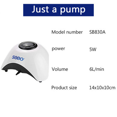 Pompă de umflare a rezervorului de pește SOBO 5W 10W. Livrare oxigen Design nou Pompă de aer Compresor de aer Priză dublă/singlă reglabilă