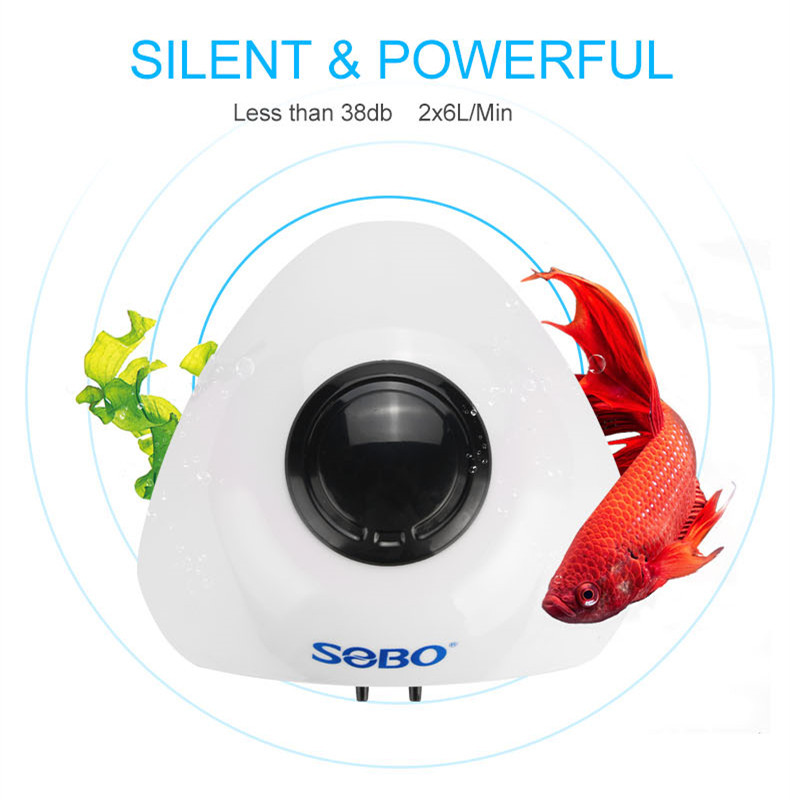 Pompă de umflare a rezervorului de pește SOBO 5W 10W. Livrare oxigen Design nou Pompă de aer Compresor de aer Priză dublă/singlă reglabilă
