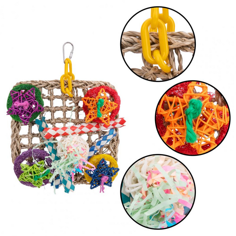 Παιχνίδι Safe Parrot Swing Πολύχρωμα Παιχνίδια με πεντάκτινα αστέρια πολύχρωμα παιχνίδια κλουβιού Παιχνίδια μασήματος κούνιας πουλιών