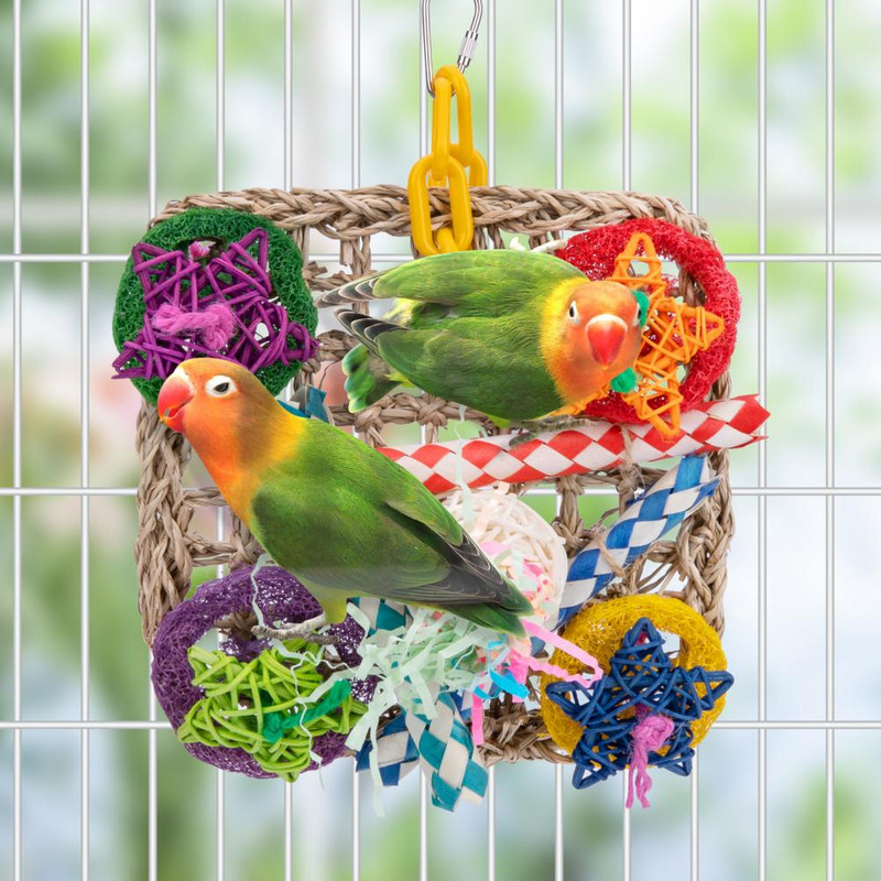 Παιχνίδι Safe Parrot Swing Πολύχρωμα Παιχνίδια με πεντάκτινα αστέρια πολύχρωμα παιχνίδια κλουβιού Παιχνίδια μασήματος κούνιας πουλιών