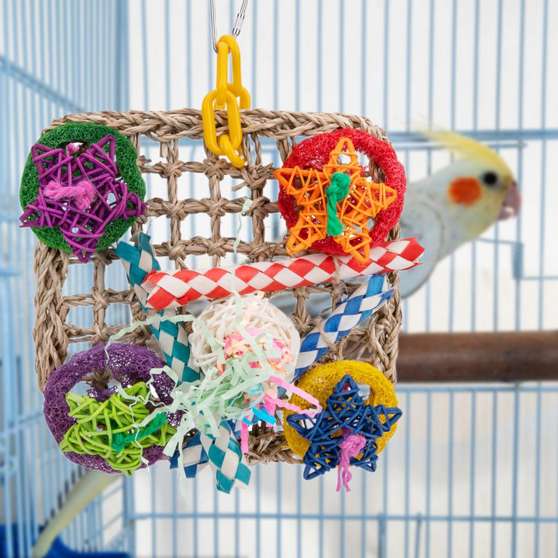 Παιχνίδι Safe Parrot Swing Πολύχρωμα Παιχνίδια με πεντάκτινα αστέρια πολύχρωμα παιχνίδια κλουβιού Παιχνίδια μασήματος κούνιας πουλιών