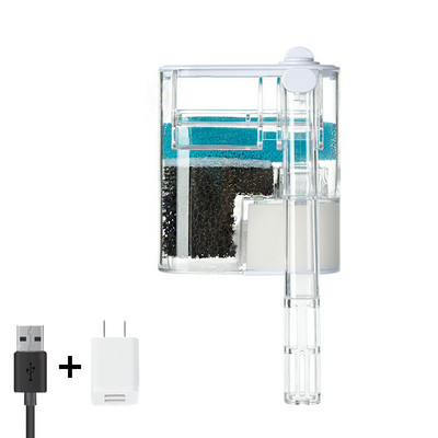 USB 5v Mini επιτοίχιο φίλτρο δεξαμενής ψαριών Μικρή αντλία κυκλοφορίας 3 σε 1 Καθαρισμός νερού Καταρράκτης Οξυγόνωση Σίγαση Οικιακό