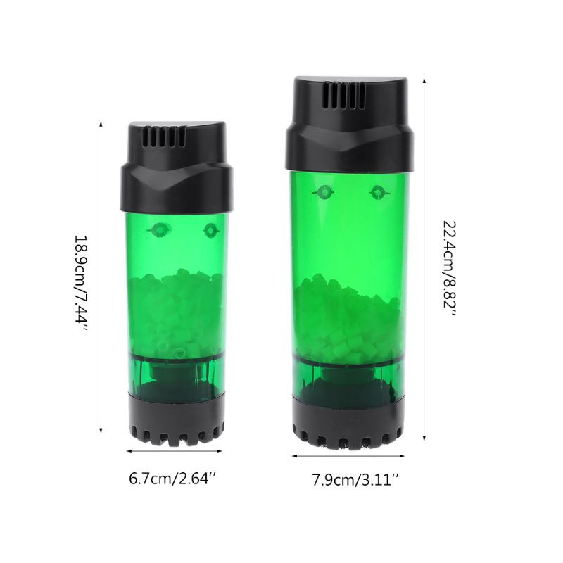 Filtru de pat mobil fluidizat pentru acvariu Filtru cu bule Bio Media Filtru din burete pentru rezervor de pește cu ventuză 87HA