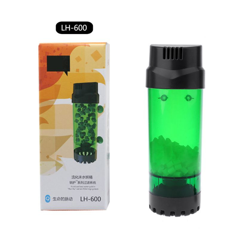 Filtru de pat mobil fluidizat pentru acvariu Filtru cu bule Bio Media Filtru din burete pentru rezervor de pește cu ventuză 87HA