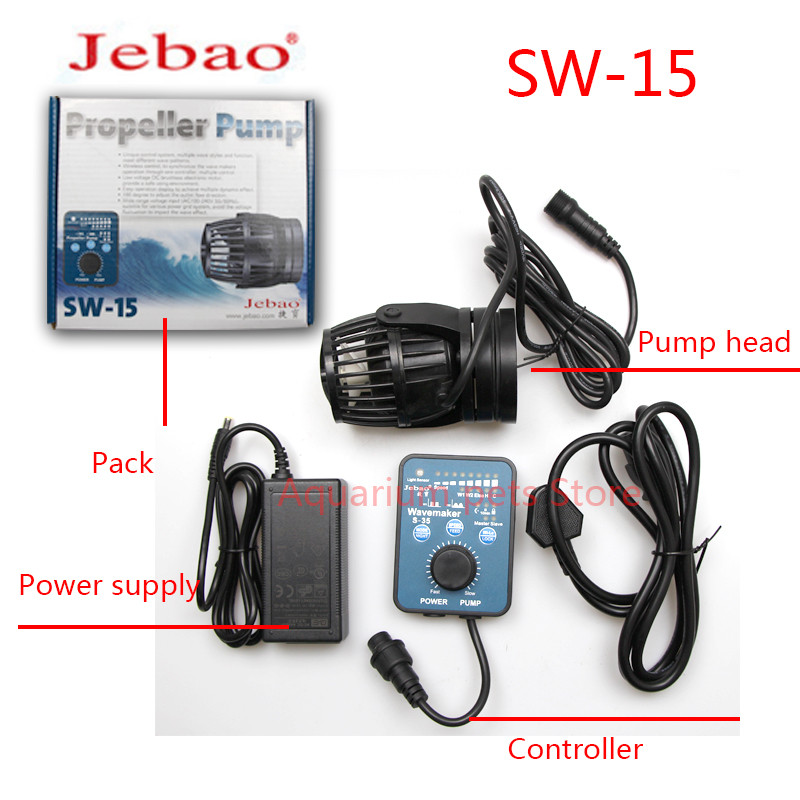 Jebao 2022 Nou SW ALW SLW MLW Pompă cu undă Pompă de apă pentru acvariu Filtru 12V 24V 7.5W 10W 20W 30W Rezervor de pește Pompă cu funcționare ultra silențioasă