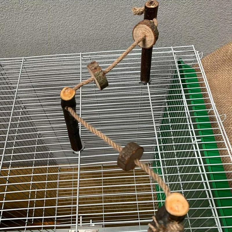 Suport de biban din lemn pentru papagal, agățat, hamac pentru alpinism, leagăn, jucării de antrenament, accesorii pentru cușcă