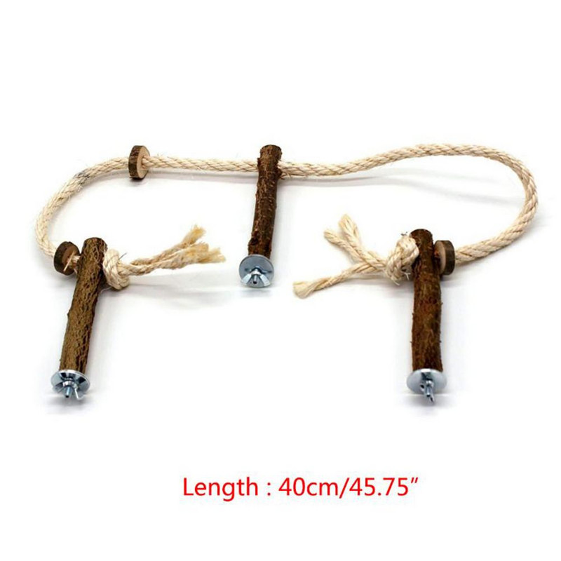 Suport de biban din lemn pentru papagal, agățat, hamac pentru alpinism, leagăn, jucării de antrenament, accesorii pentru cușcă