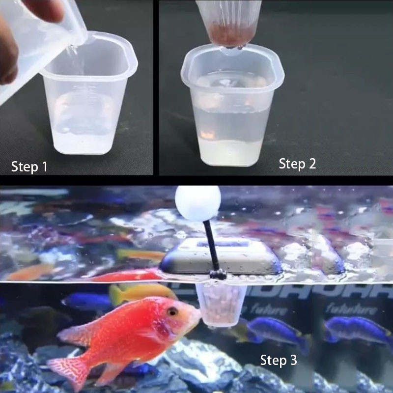 1 tk plastikust sööturikomplekt koos iminapaga akvaariumi punase ussi söötmiseks akvaariumi koonuse jaoks.