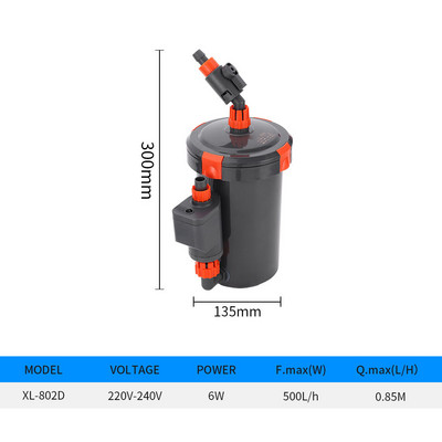 Aquarium Pro Canister Filter Ultra-silențios găleată externă pentru rezervoare de pește mari și acvariu cu suport gratuit