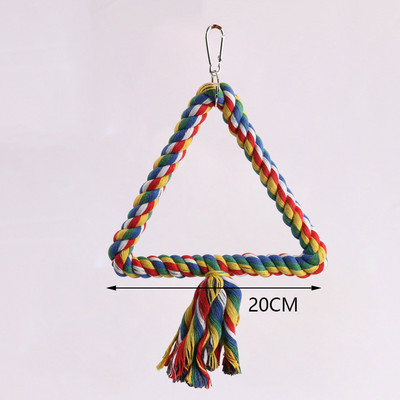 Lemmiklindude mänguasjad Papagoi kiigurõngad Mänguasi linnupuur Aksessuaarid Kaunistused Värvilised puuvillased köiega rõngad Linnutarbed Puuvillane köismänguasi