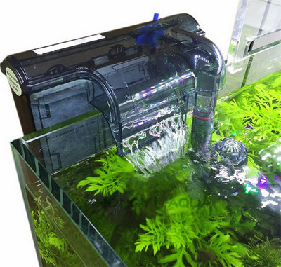 Aquarium Submersibl 3-in-1 ārējais piekārtais zivju tvertnes strāvas filtrs HI-330 ūdenskrituma ārējais akvārija gaisa sūkņa virsmas skimmers