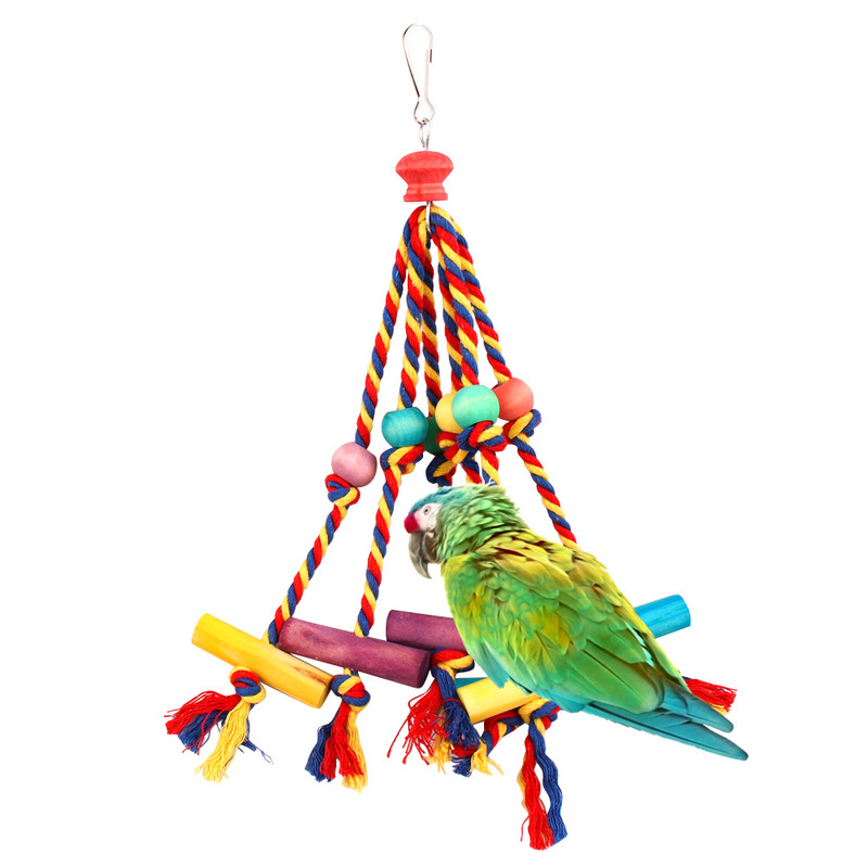Bird Chewing Toy Funny Βαμβακερό Σχοινί Παπαγάλος Παιχνίδι Ανθεκτικό στο Δάγκωμα Πουλί Παιχνίδι Cockatiel Εκπαίδευση Παιχνίδι Διακοσμητικό κλουβί πουλιών