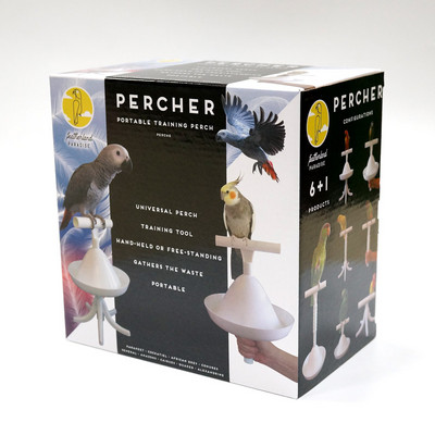 CAITEC Suport pentru papagali Jucării pentru păsări Biban portabil și instrument de antrenament Suport pentru păsări cu greutate redusă Instrument robust și sigur pentru papagali de toate dimensiunile