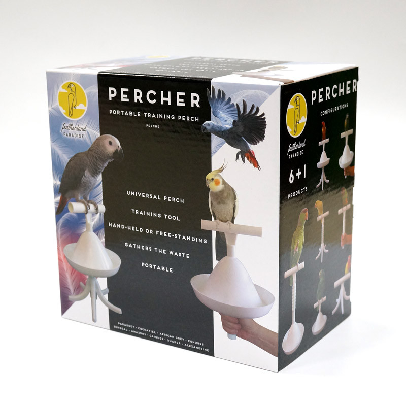 CAITEC Suport pentru papagali Jucării pentru păsări Biban portabil și instrument de antrenament Suport pentru păsări cu greutate redusă Instrument robust și sigur pentru papagali de toate dimensiunile