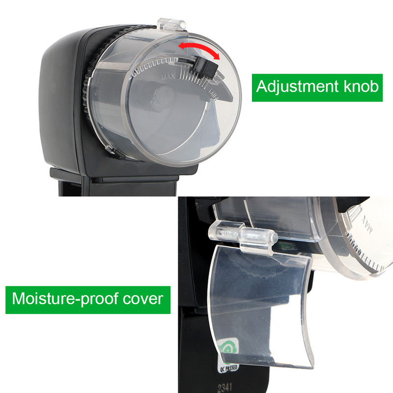 Hrănitoare automată de pești de 100 ML cu display LCD Dispenser de hrănitor de pești de acvariu pentru rezervorul de pești de acvariu