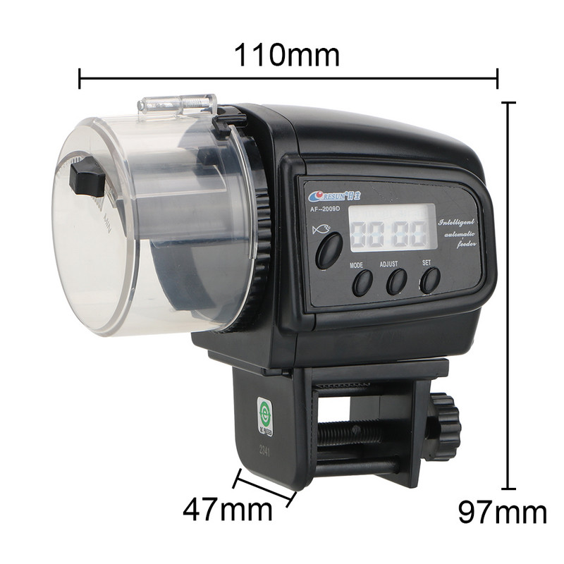 Hrănitoare automată de pești de 100 ML cu display LCD Dispenser de hrănitor de pești de acvariu pentru rezervorul de pești de acvariu