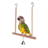 Leagăn din lemn de biban de păsări pentru cușcă Stand de biban de papagal Exercițiu de alpinism Jucărie de șlefuit labei pentru perus Conure Cockatiel Budgie