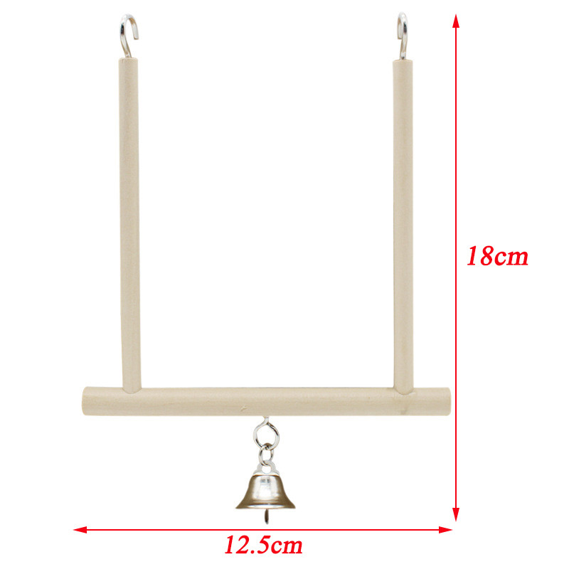 Leagăn din lemn de biban de păsări pentru cușcă Stand de biban de papagal Exercițiu de alpinism Jucărie de șlefuit labei pentru perus Conure Cockatiel Budgie