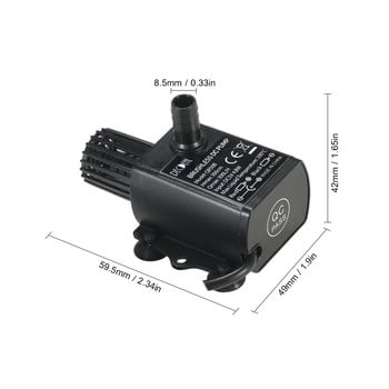 Mini USB Water Pump Ultra-quiet Brushless Submersible Fountain Aquarium Waterproof Circulating 300L/H Lift Water Pump 5V 4,8W