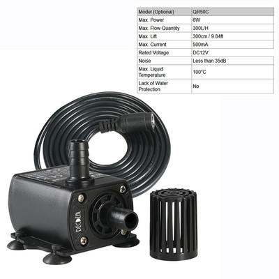 Mini USB veepump Ülivaikne harjadeta sukeldatav purskkaev akvaarium veekindel tsirkuleeriv 300 l/h tõstetav veepump 5 V 4,8 W