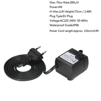 Mini USB veepump Ülivaikne harjadeta sukeldatav purskkaev akvaarium veekindel tsirkuleeriv 300 l/h tõstetav veepump 5 V 4,8 W