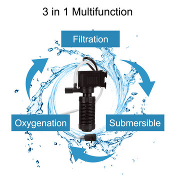 3 в 1 филтър за аквариумни аквариуми с кислород, потопяема филтрация, мини филтър за аквариуми, пречиствател на вода, филтър за аквариуми