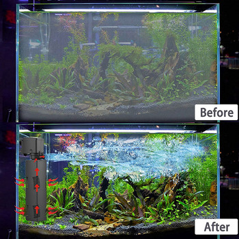 Φίλτρο 3 σε 1 για Ενυδρείο Fish Tank Oxygenation Υποβρύχιο φίλτρο Mini Fish Tank Filter Καθαριστής νερού Φίλτρο ενυδρείου