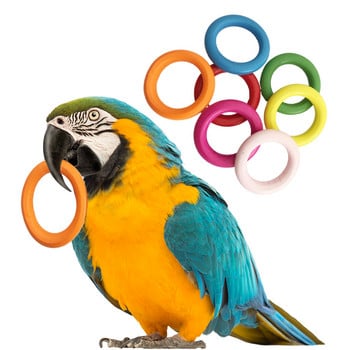 10 τεμ. Pet Bird Parrot Intelligence Toys Φυσικό Ξύλινο Δαχτυλίδι Παπαγάλος Εκπαιδευτικό Παιχνίδι Chew Bite Toys For Budgies Parakeet Growth Toy