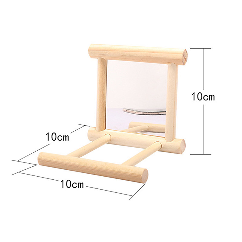 Oglindă pentru păsări Jucărie de joacă interactivă din lemn, cu biban, pentru papagali mici, papagal, calopsită, conure, accesorii pentru cușcă