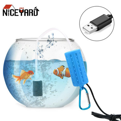 Mini USB Fish Tank Кислородна въздушна помпа Филтър за воден терариум Mute Енергоспестяващи консумативи Аксесоари за аквариум