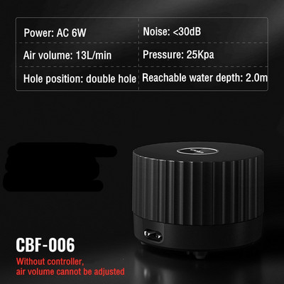 Pompă de aer pentru acvariu cu dublă ieșire Pompă de oxigen ultra-silențioasă pentru rezervor de pește cu controler Compresor de aer Aerator Accesorii pentru acvariu