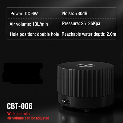 Pompă de aer pentru acvariu cu dublă ieșire Pompă de oxigen ultra-silențioasă pentru rezervor de pește cu controler Compresor de aer Aerator Accesorii pentru acvariu