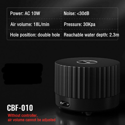 Pompă de aer pentru acvariu cu dublă ieșire Pompă de oxigen ultra-silențioasă pentru rezervor de pește cu controler Compresor de aer Aerator Accesorii pentru acvariu