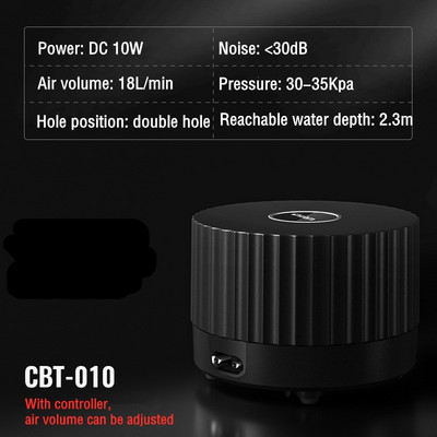 Pompă de aer pentru acvariu cu dublă ieșire Pompă de oxigen ultra-silențioasă pentru rezervor de pește cu controler Compresor de aer Aerator Accesorii pentru acvariu