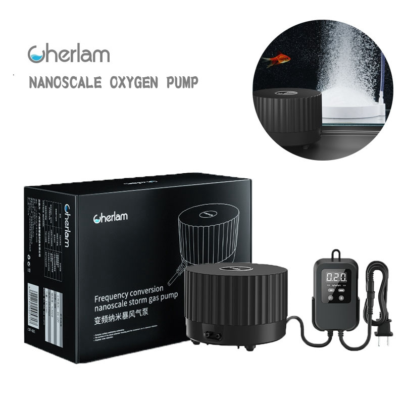 Pompă de aer pentru acvariu cu dublă ieșire Pompă de oxigen ultra-silențioasă pentru rezervor de pește cu controler Compresor de aer Aerator Accesorii pentru acvariu