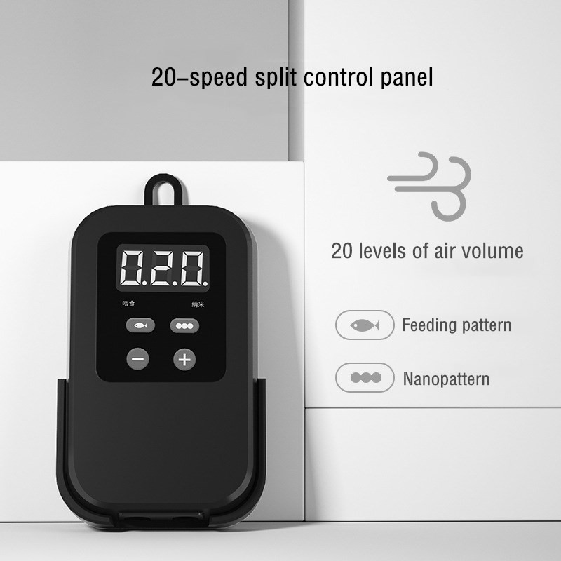 Pompă de aer pentru acvariu cu dublă ieșire Pompă de oxigen ultra-silențioasă pentru rezervor de pește cu controler Compresor de aer Aerator Accesorii pentru acvariu