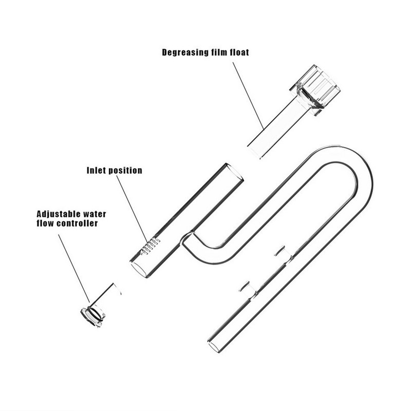 Mini țeavă de crin de sticlă Skimmer Sistem de filtru de intrare Accesorii pentru rezervoare de pește de acvariu