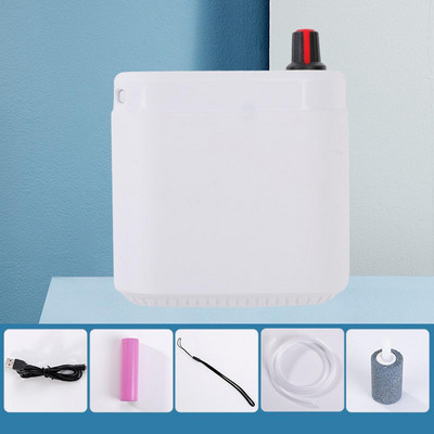 1 gab. Pārnēsājams skābekļa sūknis 3l/min Uzlādējams kluss USB gaisa sūknis gaisa kompresors zivju tvertnes akvārija piederumi