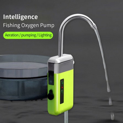 LEO USB воден оксигенатор за риболов Преносима въздушна помпа LED осветление Външен риболов Въздушна помпа за оксигенация