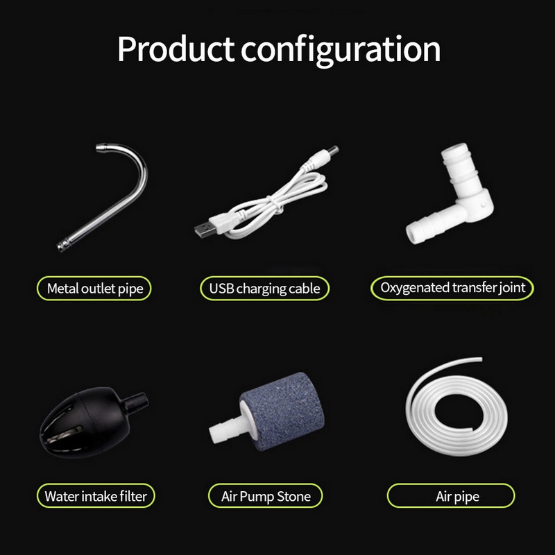 LEO USB Water Oxygenator fishing Φορητή αντλία αέρα Φωτισμός LED Ψάρεμα εξωτερικού χώρου Αντλία αέρα οξυγόνωσης