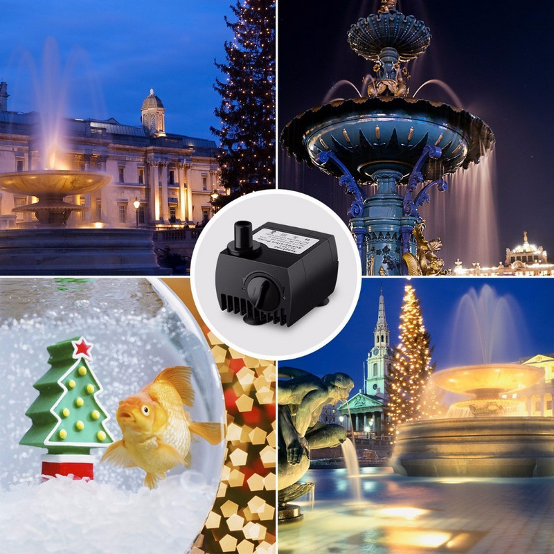 NICREW SL-381 Pompă de apă în miniatură pentru acvariu Silențioasă IP68 Fântână impermeabilă Decorație rezervor de pești Iaz Pompă submersibilă 4W 300L/H