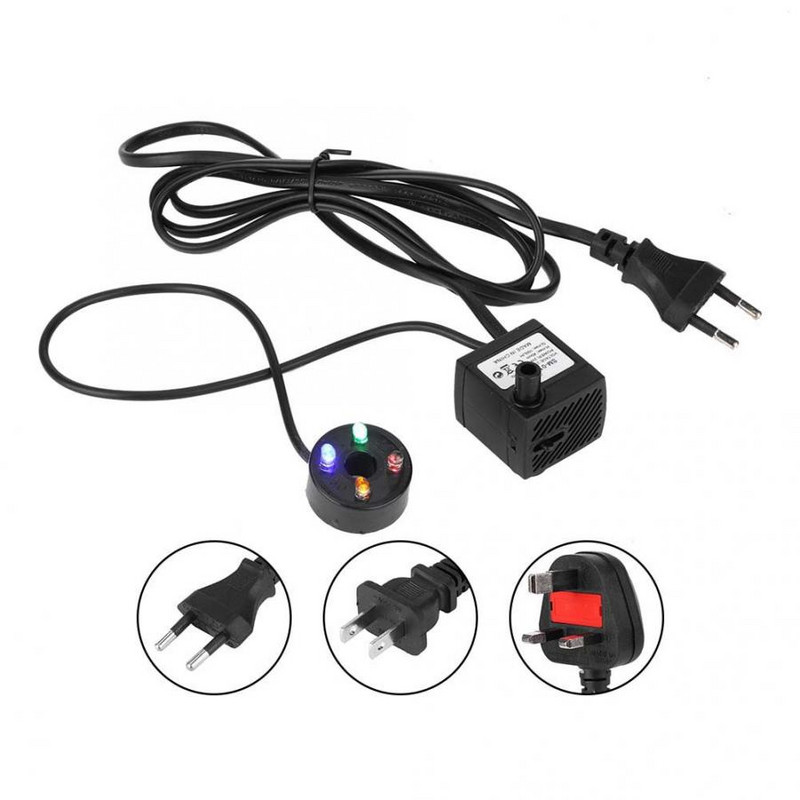 Pompă pentru rezervor de pește cu 4 LED-uri pentru acvariu fântână cu stâncă Pompă de oxigen pentru pește, decorare pentru lanternă pentru acvariu Nou