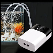 Akvariumo oro siurblys, įkraunamas ir nešiojamas žuvų rezervuaro oro siurblys su 2 oro išleidimo angomis / akmenimis / vamzdeliais, skirtas žuvims laikyti, žvejyba lauke