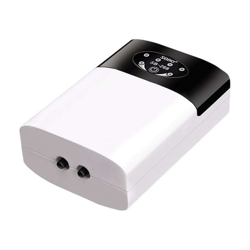 Akvariumo oro siurblys, įkraunamas ir nešiojamas žuvų rezervuaro oro siurblys su 2 oro išleidimo angomis / akmenimis / vamzdeliais, skirtas žuvims laikyti, žvejyba lauke